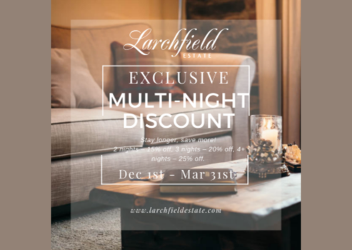 Relax and Recharge at Larchfield Estate: Countryside Accommodation with Multi-Night Stay Offer